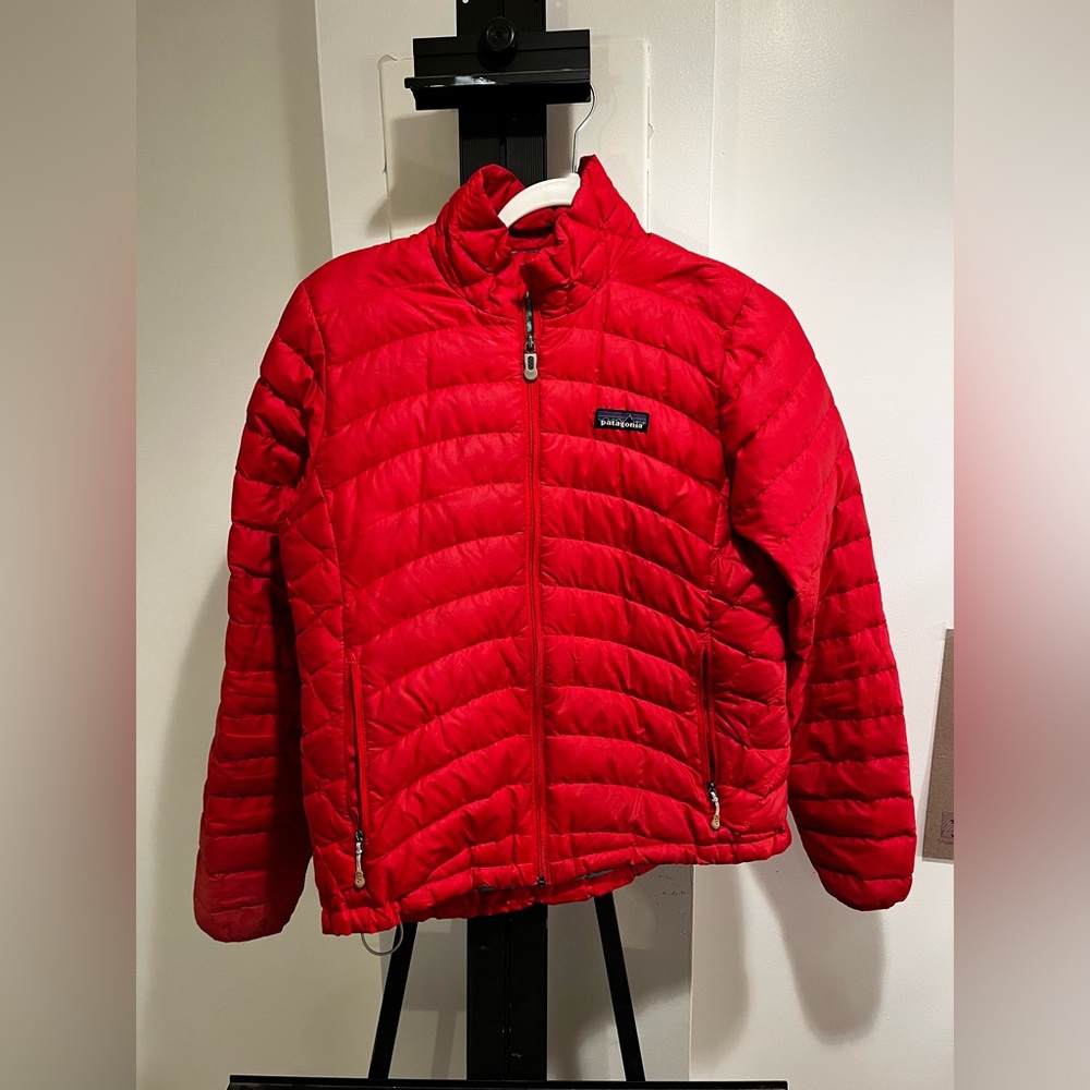 Patagonia Hot Pink Goose Down Puffer Jacket size S, worn